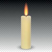 realistic paraffin burning candles isolated vector