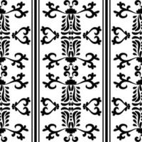 Vintage victorian pattern with stripes, seamless pattern. Black and white color. Vector graphic. Decorative texture. For fabric, tile, wallpaper or packaging.
