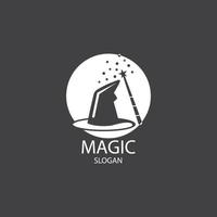 Illustration of magic hat with wand vector