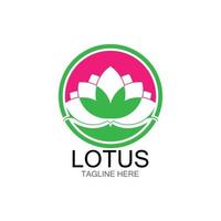 lotus flowers design logo Template icon vector