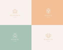 Beauty Spa Logo. Logo for business in the industry of beauty, health, personal hygiene.  Logo of a beauty salon, health industry, makeup artist. Line art style. vector