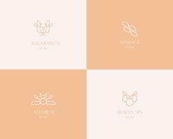 Beauty Spa Logo. Logo for business in the industry of beauty, health, personal hygiene.  Logo of a beauty salon, health industry, makeup artist. Line art style. vector