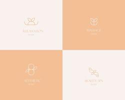 Beauty Spa Logo. Logo for business in the industry of beauty, health, personal hygiene.  Logo of a beauty salon, health industry, makeup artist. Line art style. vector