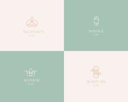 Beauty Spa Logo. Logo for business in the industry of beauty, health, personal hygiene.  Logo of a beauty salon, health industry, makeup artist. Line art style. vector