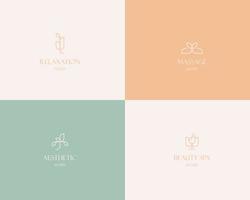 Beauty Spa Logo. Logo for business in the industry of beauty, health, personal hygiene.  Logo of a beauty salon, health industry, makeup artist. Line art style. vector