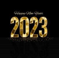 2023 Happy New Year background design. Postcard, banner, poster. Vector Illustration.Wishing you Happy New Year 2021 lines, handwritten lettering, typography, design, sparkling, gold, star.