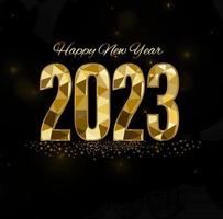 2023 Happy New Year background design. Postcard, banner, poster. Vector Illustration.Wishing you Happy New Year 2021 lines, handwritten lettering, typography, design, sparkling, gold, star.