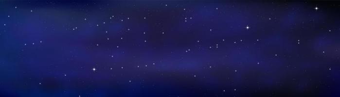 cielo estrellado brillante de noche, fondo espacial azul con estrellas, espacio. hermoso cielo nocturno. vector