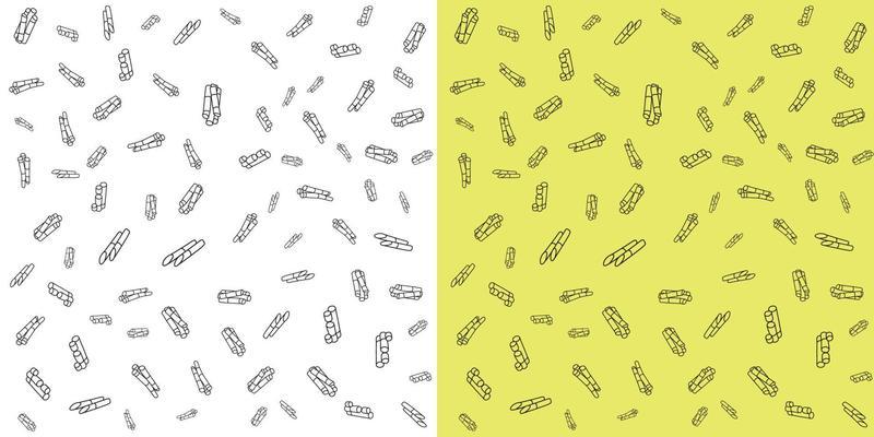 Sugarcane doodle pattern isolated on two background for web and print
