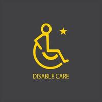 Disabled icon illustration isolated vector sign symbol