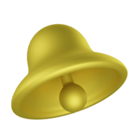 3D rendering bell icon on transparent background png