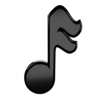 3D rendering sixteenth note icon on transparent background png