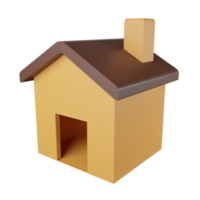 3D rendering front view classic house icon on transparent background png