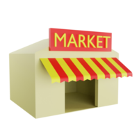 icône de marché de rendu 3d sur fond transparent png