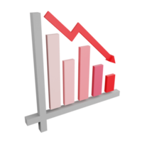 3d renderen verliezen diagram icoon Aan transparant achtergrond png