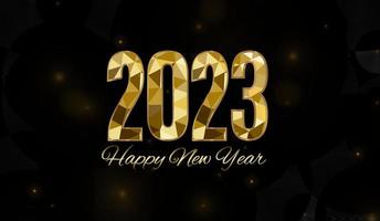 2023 Happy New Year background design. Postcard, banner, poster. Vector Illustration.Wishing you Happy New Year 2021 lines, handwritten lettering, typography, design, sparkling, gold, star.