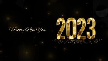 2023 Happy New Year background design. Postcard, banner, poster. Vector Illustration.Wishing you Happy New Year 2021 lines, handwritten lettering, typography, design, sparkling, gold, star.