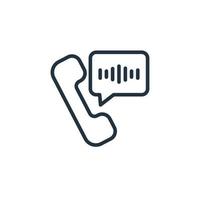 icono de teléfono aislado en un fondo blanco. símbolo de llamada de voz, comunicación para aplicaciones web y móviles. vector