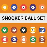Full Set of 16 Billiards Balls for Pool Tables, Includes Eight Ball and White Cue Ball vector
