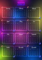 calendario con efecto de vidrio 2023 pro descargar vector