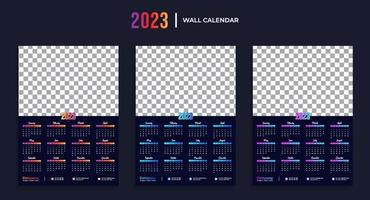 Calendario de pared 2023. 1 página calendario pro descargar vector