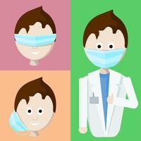 Medical mask and its proper use vector