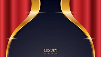 Abstract red gold curtain shiny luxury background template design vector