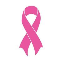 pink ribbon, breast cancer awareness symbol, isolated on white, vector illustration