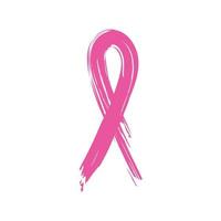 pink ribbon, breast cancer awareness symbol, isolated on white, vector illustration