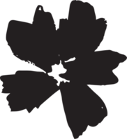 Ink paint stroke flower plant png