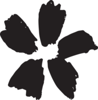 Ink paint stroke flower plant png