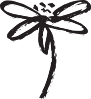 Ink paint stroke flower plant png