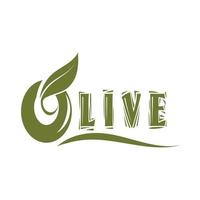 Plantilla de diseño de ilustración de vector de icono de oliva
