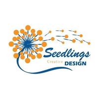 Dandelion flower logo vector template design