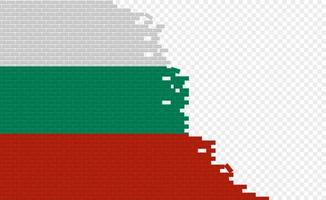 bandera de bulgaria en la pared de ladrillos rotos. campo de bandera vacío de otro país. comparación de países. fácil edición y vector en grupos.