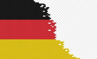 bandera de alemania en la pared de ladrillos rotos. campo de bandera vacío de otro país. comparación de países. fácil edición y vector en grupos.