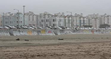 A view from the beach of houses in Sanfransisco. photo