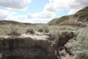 The desert badlands on a cloudy afternoon. photo