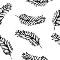 spikelet seamless pattern. hand drawn doodle style. , minimalism, monochrome, sketch. wrapping paper, textile background label grain harvest vector