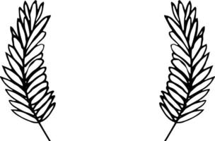 spikelet frame border. hand drawn doodle style. , minimalism, monochrome sketch grain harvest vector