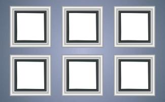 Silver frame isolated on white center object vector