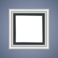 Silver frame isolated on white center object vector