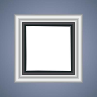 Silver frame isolated on white center object
