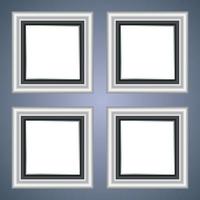 Silver frame isolated on white center object vector