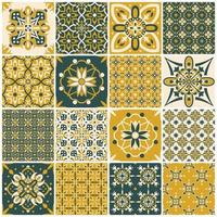 Traditional ornate portuguese tiles azulejos. Vintage pattern for textile design. vector