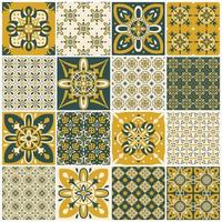 Traditional ornate portuguese tiles azulejos. Vintage pattern for textile design. vector