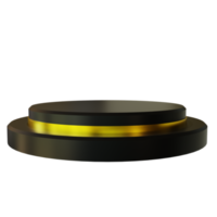 Realistic 3D Render of Black Gold Podium png