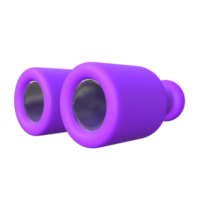ilustración estilizada de binoculares 3d con lente transparente png