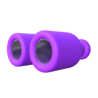 Stylized 3D Binoculars Illustration with Transparent Lens png