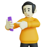 Stylized 3D Character Using Mobile Phone png